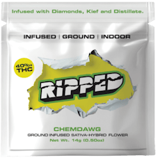 Diamonds Kief Distillate Infused Chemdawg - Ground (14g)