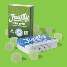 Jaunty | Sour Apple - 100mg THC Live Rosin Gummies | 10pk