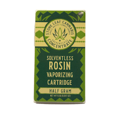 Live Rosin Vape Cartridge - 1/2g | Stone Leaf | Sweet GMO-29.09% THC& 34.23% CBD