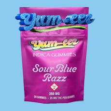 YUM-EEZ - GUMMIES - 250MG - 10PK - SOUR BLUE RASPBERRY - INDICA