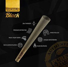 Raw Black Classic Cones 1 1/4 6pk