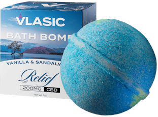 VLASIC LABS - BATH BOMB - 200MG CBD - RELIEF - VANILLA & SANDALWOOD
