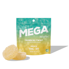 Grön - Gummies - Tropical Twist Mega Pearls (I) (10pk) 100mg