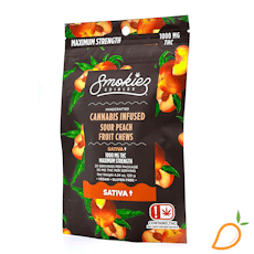 1000mg Sour Peach Sativa Fruit Chews Smokiez