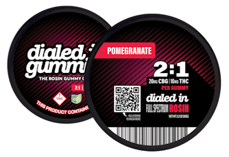 Dialed In - Rosin - 1:2 CBG Pomegranate Gummies 10pk - 100mg