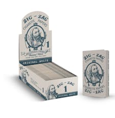 ZIG ZAG VINTAGE 1 SIZE ORIGINAL WHITE ROLLING PAPER 32CT BOOKLET