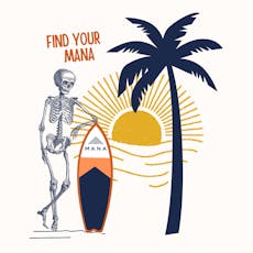 Mana: "Surf Skeleton" T-Shirt - (Natural Triblend)
