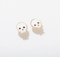Larissa Loden: Enamel Stud Earrings | Skull