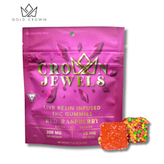 Gold Crown Red Raspberry Crown Jewels Live Resin Gummies | 200mg