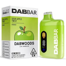 Dabwoods, 1.0g Live Dia Disposable (H), Sour Apple Twist