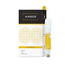 Amber Live Resin Cart 1g Hybrid; Orange Cookie Chem