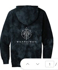 Waabigwan Mashkiki - Black Tie Dye Hoodie- Small