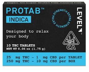 Level - Edibles - ProTab Indica Tablets (10pk) 250mg
