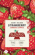 Glenrio 100mg Gummies | Strawberry ( 2:1 thc / cbd )