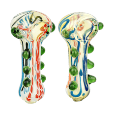 Conscious Flow Beaded Glass Spoon Pipe | 3" | Colors Vary