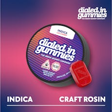 Dialed In Lux Cherry Indica Rosin Gummies 100mg 20pk