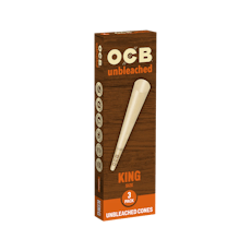 OCB | VIRGIN UNBLEACHED KING SIZE CONES | 3PK