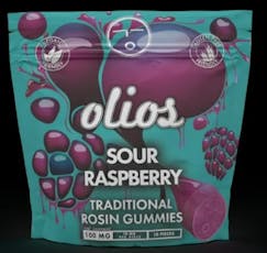 OLIO | SOUR RASPBERRY | TRADITIONAL ROSIN GUMMIES | 100MG