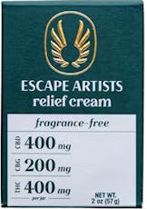 Escape Artist - 2:1:1 Fragrance Free Relief Cream (400MG)