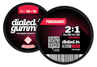 Dialed In - Rosin Gummies - 2:1 CBG THC Pomegranate (H) 100mg