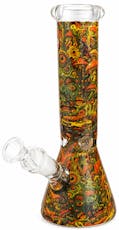 Artisanal Glass Water Pipe Bong - Mushrooms