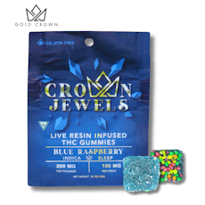 GOLD CROWN | BLUE RASPBERRY | HAPPY | GUMMIES | 200MG | REC