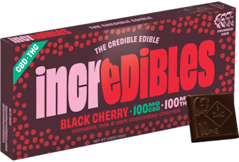 1:1 Black Cherry - CBD:THC Chocolate 10 Pack (100mg)