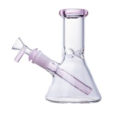 6" Beaker Bong - Clear with Pink