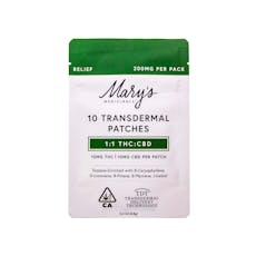Mary's Medicinals | Transdermal Patches (10 Pack - 1:1 CBD:THC - 200mg Total)