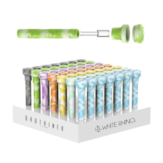 White Rhino Silicone Dab Out Glow in the Dark Quartz Straw