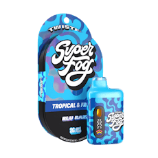 Super Fog Twisted Liquid Diamonds Disposable Vape Plus 2g Blu Razz