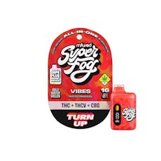 Super Fog Vibes Turn Up THC:CBG:THCV 1g Disposable Jefe - Mfused