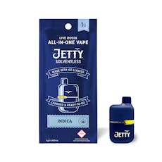 Jetty Rosin Mini Tank AIO 1g Indica; Somnus Sorbet