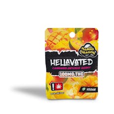 Hellavated - Mango Dragon Single Gummy 100mg - 0.35oz