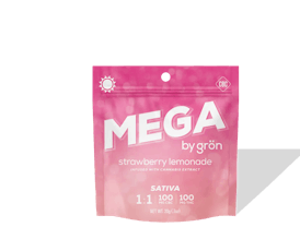 GRÖN | Strawberry Lemonade 1:1 CBC | 100mg Mega Gummie Pearl