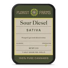Florist Farms | Sour Diesel | 7pk Prerolls | Sativa