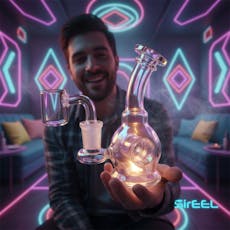 SirEEL - 5" Iridized Hypno Hoop Mini Rig - 14mm Quartz Banger Included - Assorted Colors