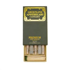 Greenline Apothecary | Blue Nerds | Hybrid | 5 Pack Pre-Rolls | 2.5g