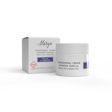 Mary's Medicinals: Topical | Transdermal Cream Lavender Vanilla | Relax 1:1 | 400mg THC : 400mg CBD | 2oz