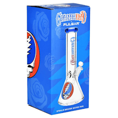 Grateful Dead x Pulsar - Steal Your Face Beaker Glass Water Pipe - 11.75" - 14mm F