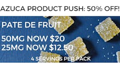 50% off SELECT flavors of Azuca Edible Gummies