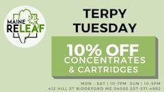 TERPY TUESDAY! 10% off CONCENTRATES & CARTRIDGES
