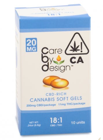 Care By Design Soft Gels 18:1 CBD