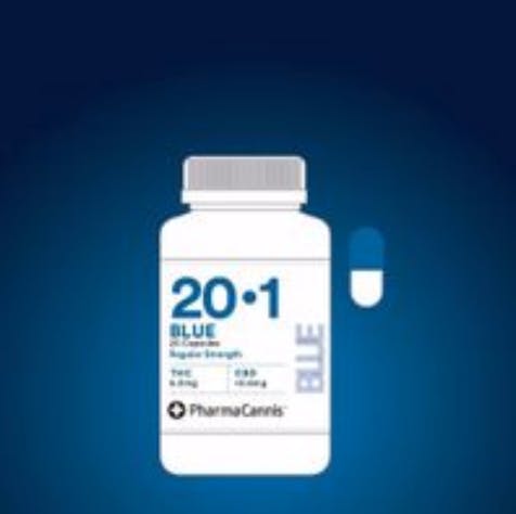Blue Capsules 20:1 Regular Strength (20/bottle)