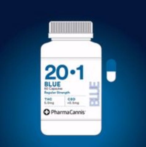 Blue Capsules 20:1 Regular Strength (60/bottle)