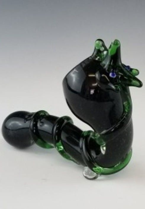 DRAGON SHERLOCK HOLMES STYLE GLASS HAND PIPE