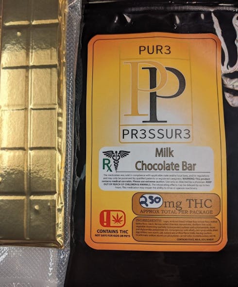 Pure Pressure Chocolate Bars 250MG