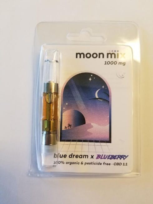 Blue Dream x Blueberry - 1g 1:1 (THC:CBD) Cartridge By Moon Mix
