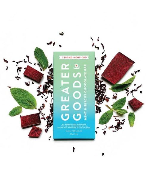 Greater Goods | Mint Hibiscus CBD Chocolate Bar - 100mg