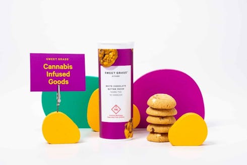 Sweet Grass Cookies - White Chocolate Butter Pecan 100mg THC